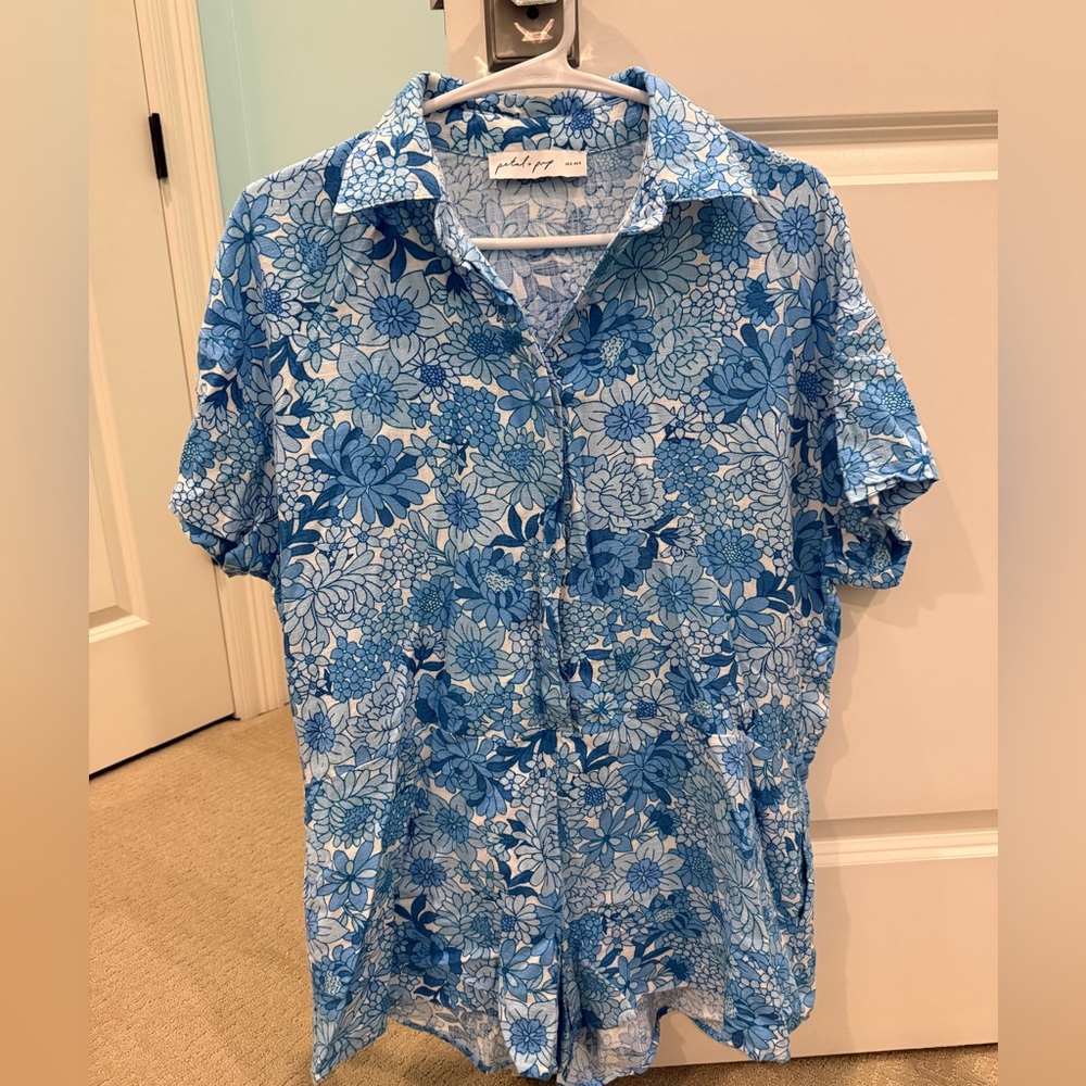 Petal & Pup Blue Romper